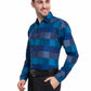 Jainish Blue Men's Checked Cotton Formal Shirt ( SF 787Blue ) | Swadesiicart