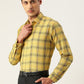 Jainish Men's Cotton Checked Formal Shirts ( SF 793Yellow ) | Swadesiicart