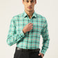 Jainish Men's Cotton Checked Formal Shirts ( SF 803Green ) | Swadesiicart