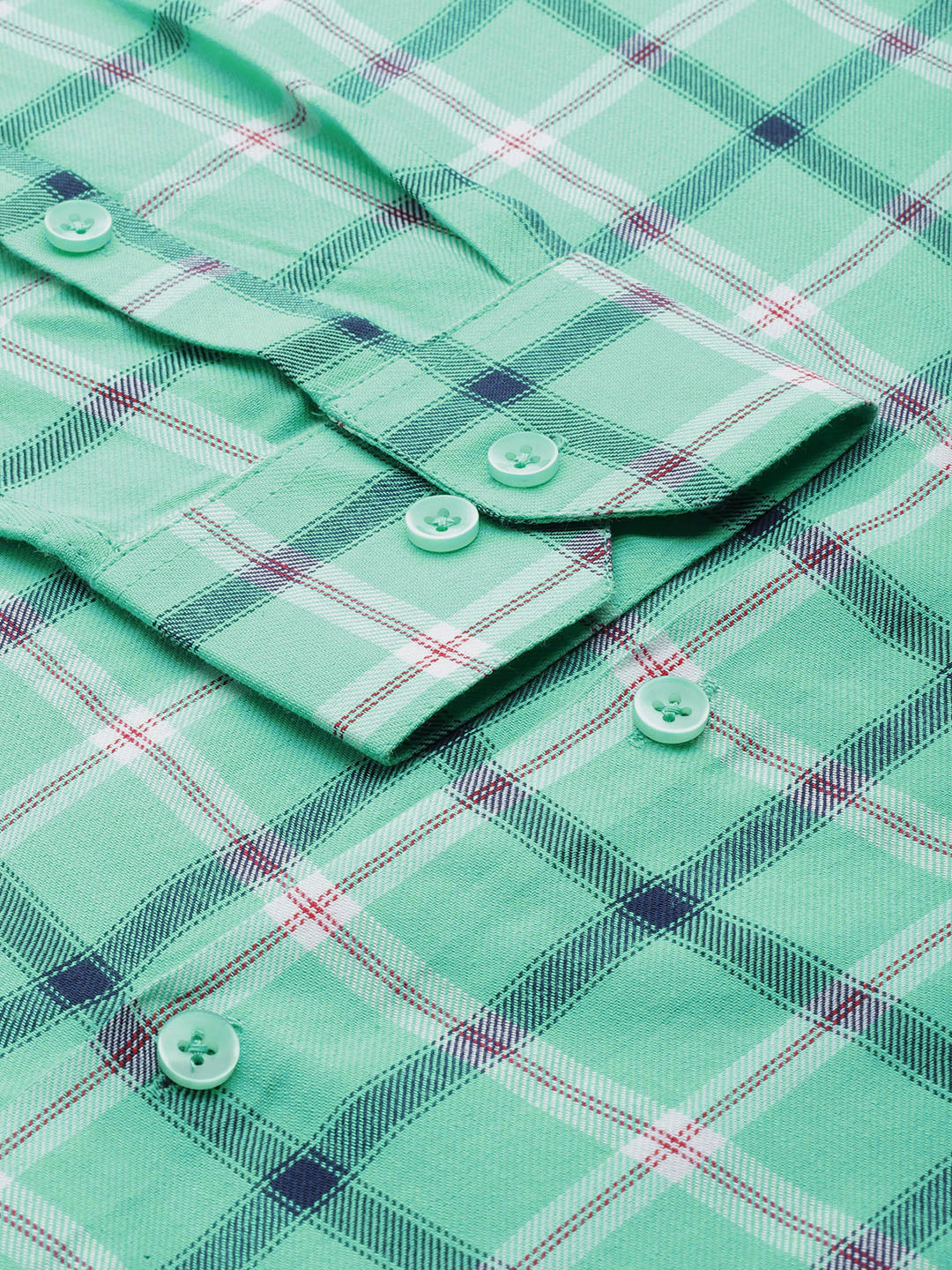 Jainish Men's Cotton Checked Formal Shirts ( SF 803Green ) | Swadesiicart