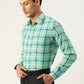 Jainish Men's Cotton Checked Formal Shirts ( SF 803Green ) | Swadesiicart