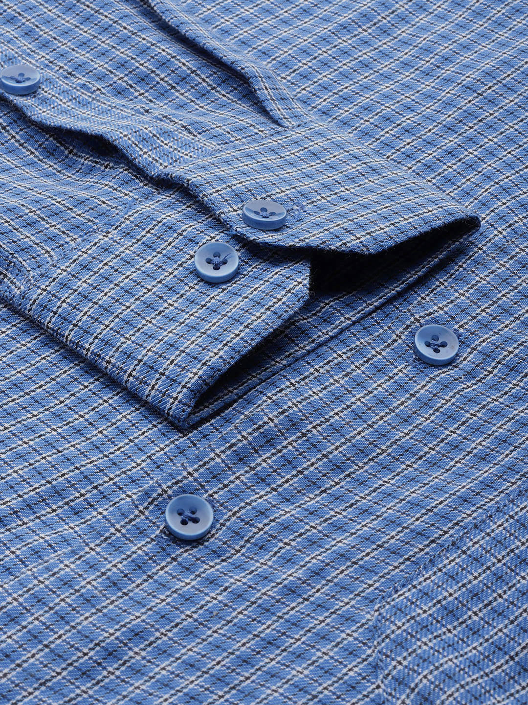 Jainish Men's Cotton Checked Formal Shirts ( SF 804Blue ) | Swadesiicart
