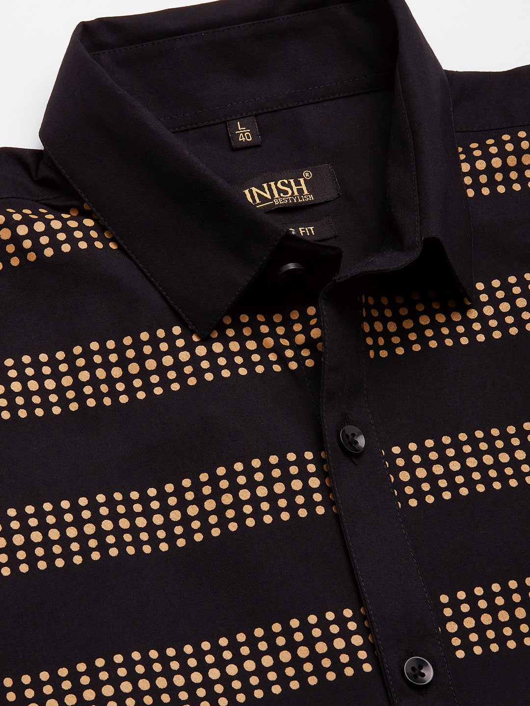 Jainish Men's Cotton Printed Formal Shirts ( SF 805Black ) | Swadesiicart