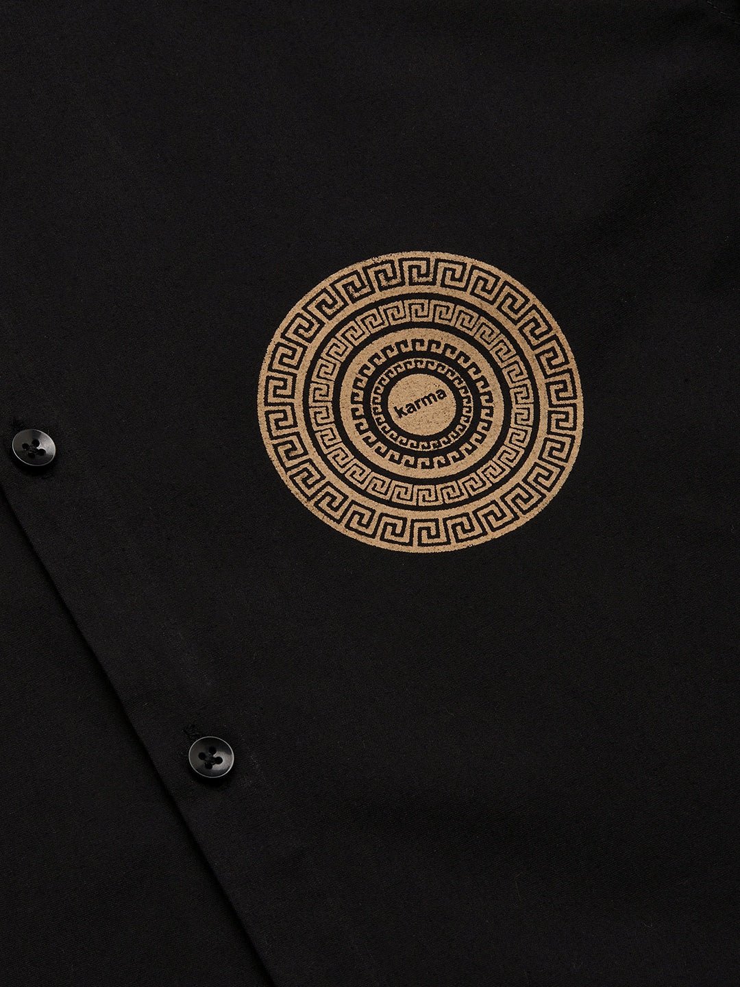 Jainish Men's Cotton Printed Formal Shirts ( SF 807Black ) | Swadesiicart