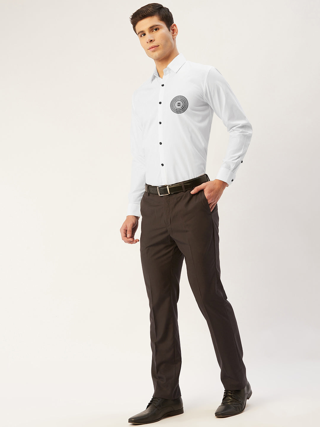 Jainish Men's Cotton Printed Formal Shirts ( SF 807White ) | Swadesiicart
