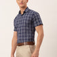 Jainish Men's Cotton Checked Half Sleeve Formal Shirts ( SF 808Blue ) | Swadesiicart