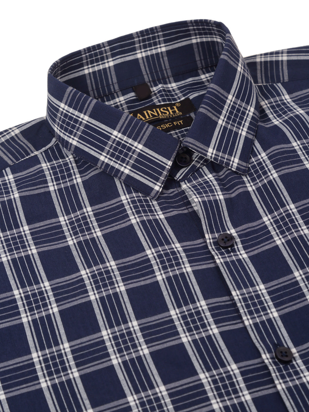 Jainish Men's Cotton Checked Half Sleeve Formal Shirts ( SF 808Blue ) | Swadesiicart