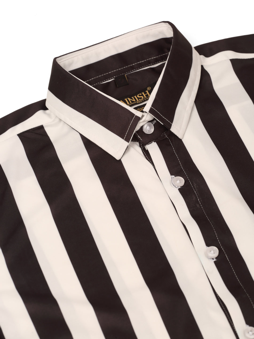 Jainish Men's Lycra Striped Half Sleeve Formal Shirts ( SF 812White ) | Swadesiicart