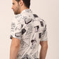 Jainish Men's Lycra Printed Half Sleeve Formal Shirts ( SF 813White ) | Swadesiicart