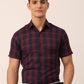 Jainish Men's Cotton Checked Half Sleeve Formal Shirts ( SF 818Red-Blue ) | Swadesiicart