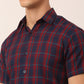 Jainish Men's Cotton Checked Half Sleeve Formal Shirts ( SF 818Red-Blue ) | Swadesiicart