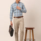 Jainish Men's Cotton Checked Formal Shirts ( SF 819Sky ) | Swadesiicart