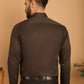 Indian Needle Men's Cotton Solid Formal Shirt - Coffee | Swadesiicart
