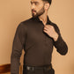 Indian Needle Men's Cotton Solid Formal Shirt - Coffee | Swadesiicart