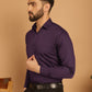 Indian Needle Men's Cotton Solid Formal Shirt - Wine | Swadesiicart