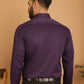 Indian Needle Men's Cotton Solid Formal Shirt - Wine | Swadesiicart