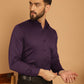 Indian Needle Men's Cotton Solid Formal Shirt - Wine | Swadesiicart