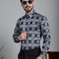 Indian Needle Men's Printed Formal Shirt - Grey | Swadesiicart