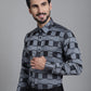 Indian Needle Men's Printed Formal Shirt - Grey | Swadesiicart
