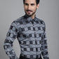 Indian Needle Men's Printed Formal Shirt - Grey | Swadesiicart