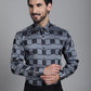 Indian Needle Men's Printed Formal Shirt - Grey | Swadesiicart