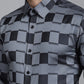 Indian Needle Men's Printed Formal Shirt - Grey | Swadesiicart
