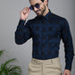 Indian Needle Men's Printed Formal Shirt - Peacock | Swadesiicart
