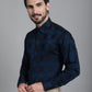 Indian Needle Men's Printed Formal Shirt - Peacock | Swadesiicart