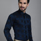 Indian Needle Men's Printed Formal Shirt - Peacock | Swadesiicart