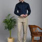 Indian Needle Men's Printed Formal Shirt - Peacock | Swadesiicart