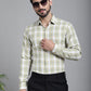 Indian Needle Men's Checked Formal Shirt - Beige | Swadesiicart