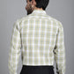Indian Needle Men's Checked Formal Shirt - Beige | Swadesiicart