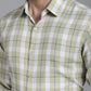 Indian Needle Men's Checked Formal Shirt - Beige | Swadesiicart