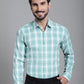 Indian Needle Men's Checked Formal Shirt - Green | Swadesiicart