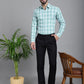 Indian Needle Men's Checked Formal Shirt - Green | Swadesiicart