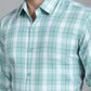 Indian Needle Men's Checked Formal Shirt - Green | Swadesiicart