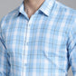 Indian Needle Men's Checked Formal Shirt - Sky Blue | Swadesiicart