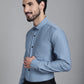 Indian Needle Men's Woven Design Formal Shirt - Grey | Swadesiicart