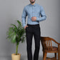 Indian Needle Men's Woven Design Formal Shirt - Grey | Swadesiicart