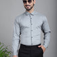 Indian Needle Men's Woven Design Formal Shirt - Steel-Grey | Swadesiicart