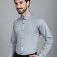Indian Needle Men's Woven Design Formal Shirt - Steel-Grey | Swadesiicart