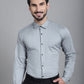 Indian Needle Men's Woven Design Formal Shirt - Steel-Grey | Swadesiicart