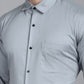 Indian Needle Men's Woven Design Formal Shirt - Steel-Grey | Swadesiicart