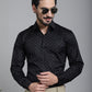 Indian Needle Men's Printed Formal Shirt - Black | Swadesiicart