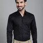 Indian Needle Men's Printed Formal Shirt - Black | Swadesiicart