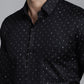 Indian Needle Men's Printed Formal Shirt - Black | Swadesiicart