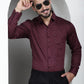 Indian Needle Men's Printed Formal Shirt - Maroon | Swadesiicart
