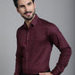 Indian Needle Men's Printed Formal Shirt - Maroon | Swadesiicart