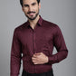 Indian Needle Men's Printed Formal Shirt - Maroon | Swadesiicart