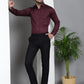 Indian Needle Men's Printed Formal Shirt - Maroon | Swadesiicart